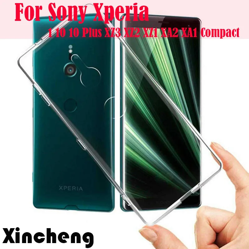 

Clear Transparent Silicone CaseFor Sony Xperia 1 10+ XZ3 XZ2 XZ1 XA1 XA2 Compact Ultra Fundas Soft TPU Back Cover Case