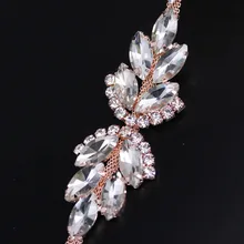 5 ярдов сверкающая цепь отделка Королевский красивый хрустальный отделка стразами для невесты лента для вечеринки пояс платье розовое золото DIY ремесла