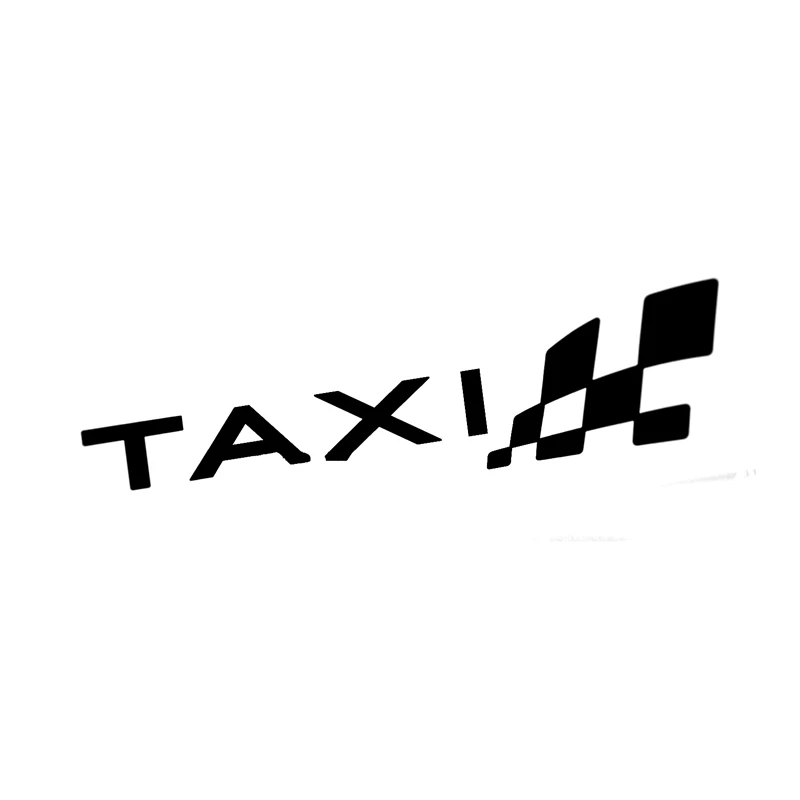 

15.5*5CM Newest TAXI CHEQUERED FLAG Fashion Vinyl Decals Car Window Sticker Black/Silver Funny Car-styling