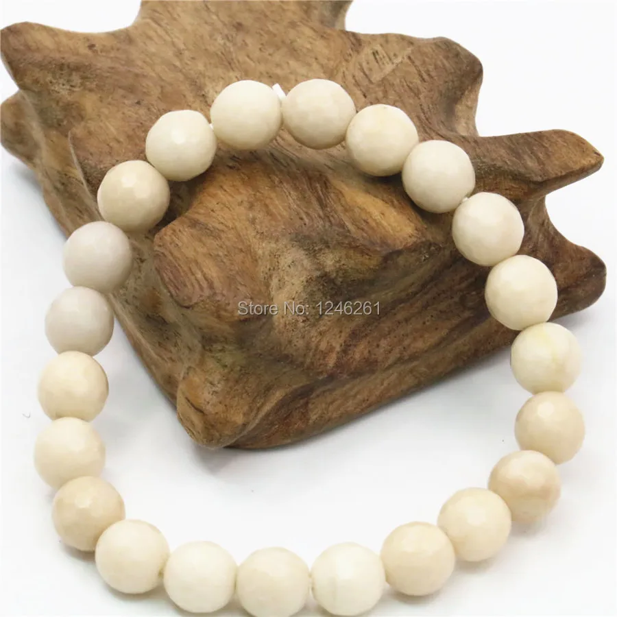 

8mm Natural White Chalcedony Accessories 7.5inch Bracelet Beads Stone Fashion Jewelry Making Design Women Girls Christmas Gifts
