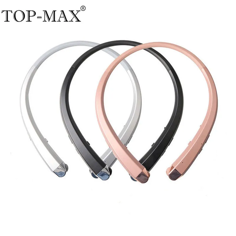 

TOP-MAX HBS-910 Waterproof Neck Hanging Earphone Wireless HD Stereo Earbuds V4.0 Bluetooth Sports In-Ear Headset With Microphone