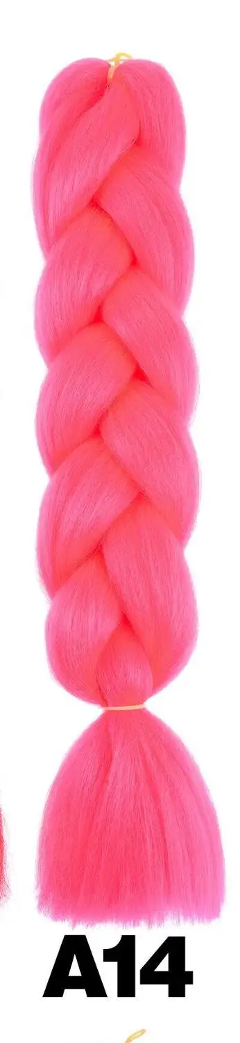 Luxury 24" 60cm Ombre Synthetic Crochet Hair Extensions Jumbo Braids Hairstyles Pink Red Blue Braiding Hair - Цвет: P1B/30