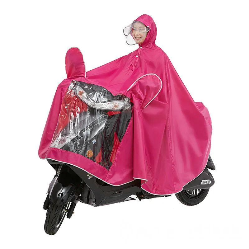 Дождевик двойная шляпа карниз дождевик велосипедный мотоцикл Дождевик электрический автомобиль дождевик 3 - Цвет: Розовый