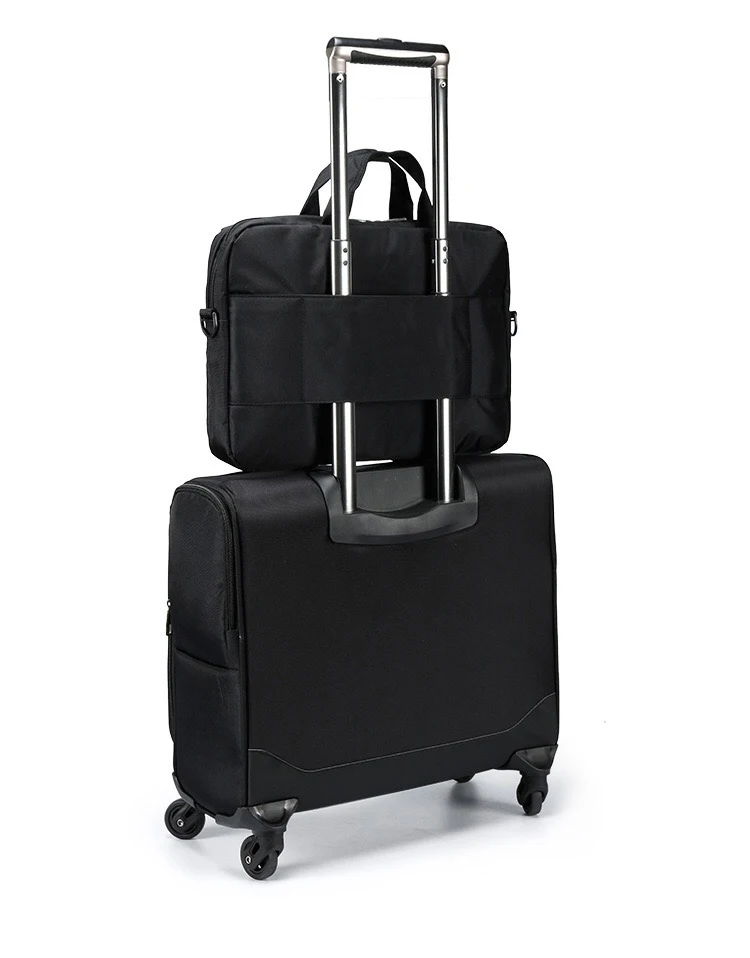 New boy 14"16"inch Fashion Trolley suitcases travel bags with handbag on wheels koffer Men Business Rolling luggage sets