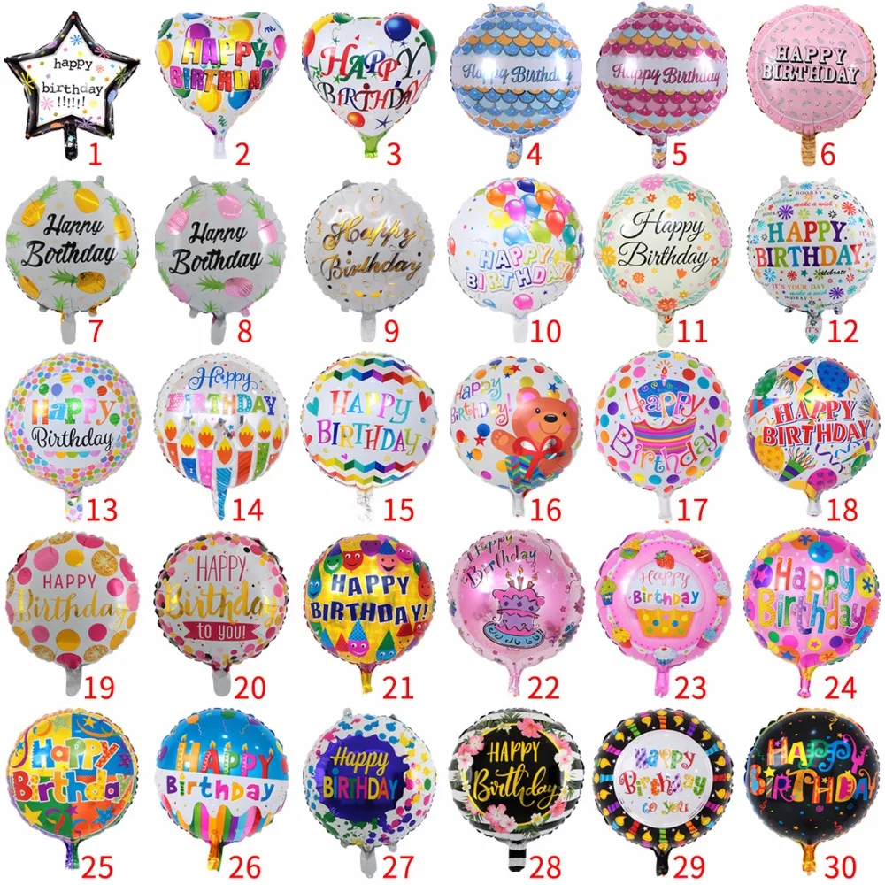 

10pcs 18 "birthday balloon round aluminum film balloon birthday party decoration balloon
