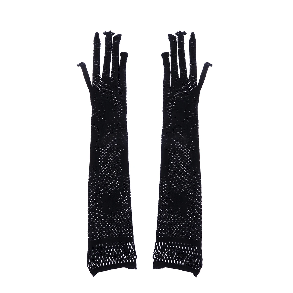 1 Pair Women Cosplay Gloves Noble Mysterious Black Lace Long Gloves for Costume Party Halloween Girls Cosplay