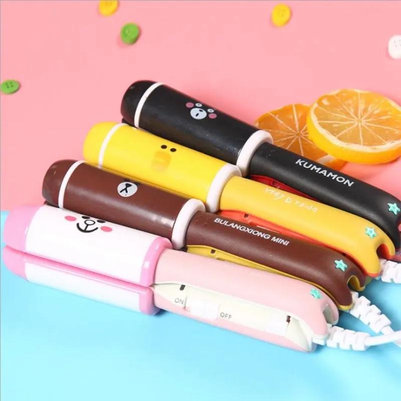 2 in 1 Mini Hair Curler Portable Hair Straightener Cartoon ...