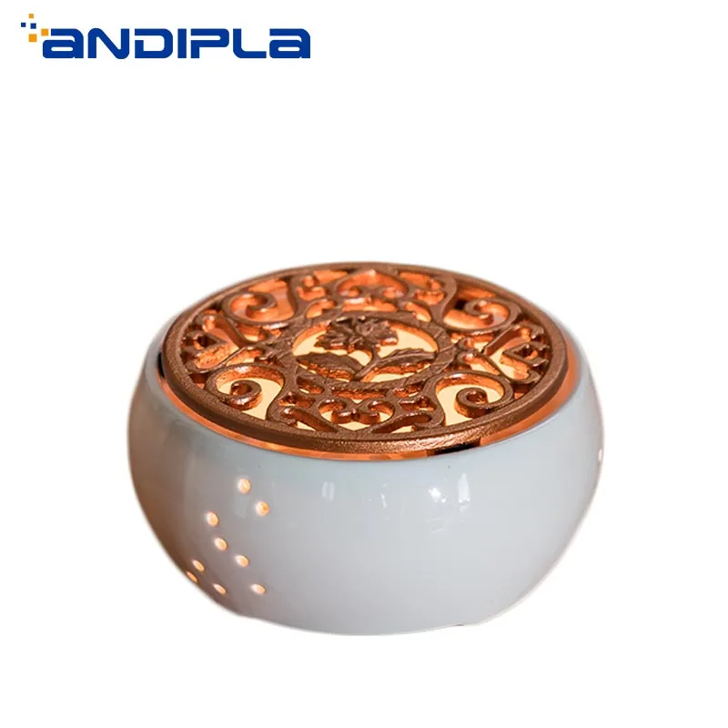 Preise Kreative Weiß Keramik Kerze Heizung Tee Topf Heizung Basis Gekocht Blume Tee Erhitzt Isolierung Basis Tee Zubehör Kaffee Wärmer