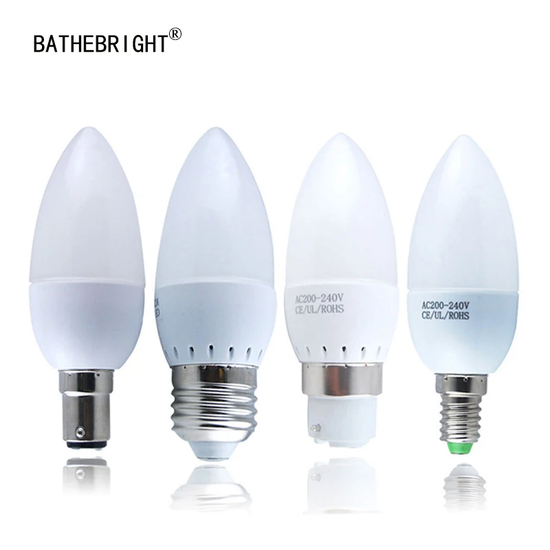 

7W Led Candle Bulb E14 E27 B22 B15 220V Save Energy spotlight Warm/cool white chandlier Lamp Ampoule Bombillas Home Light