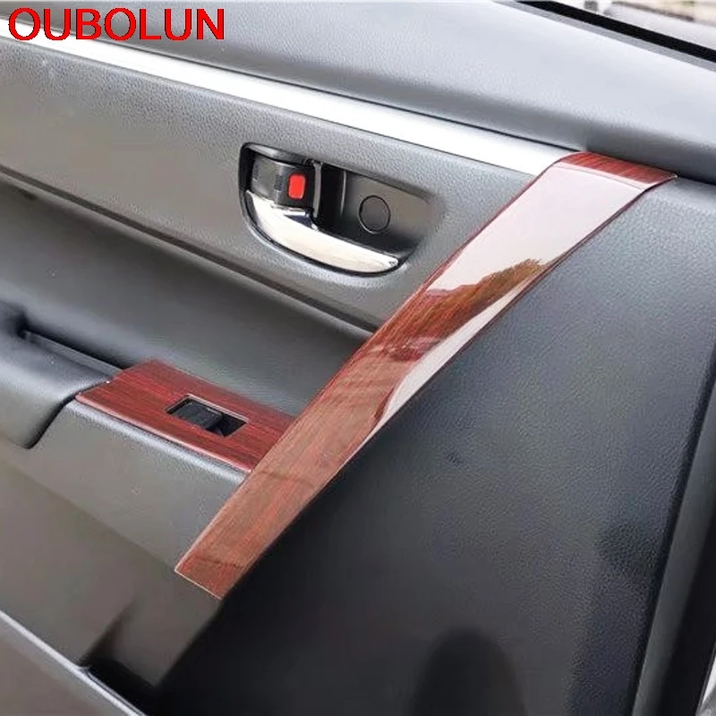 OUBOLUN деревянная краска Авто внутренние аксессуары отделка дверной ручки для Toyota