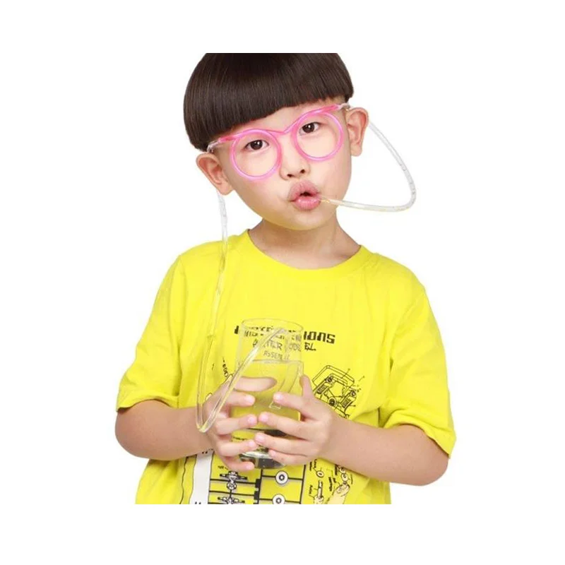 2 шт Креативный дизайн DIY глупой соломы прозрачный Забавный Стильный мультфильм сумасшедшие очки «соломинка» пластиковые аксессуары для вечеринки подарок для детей