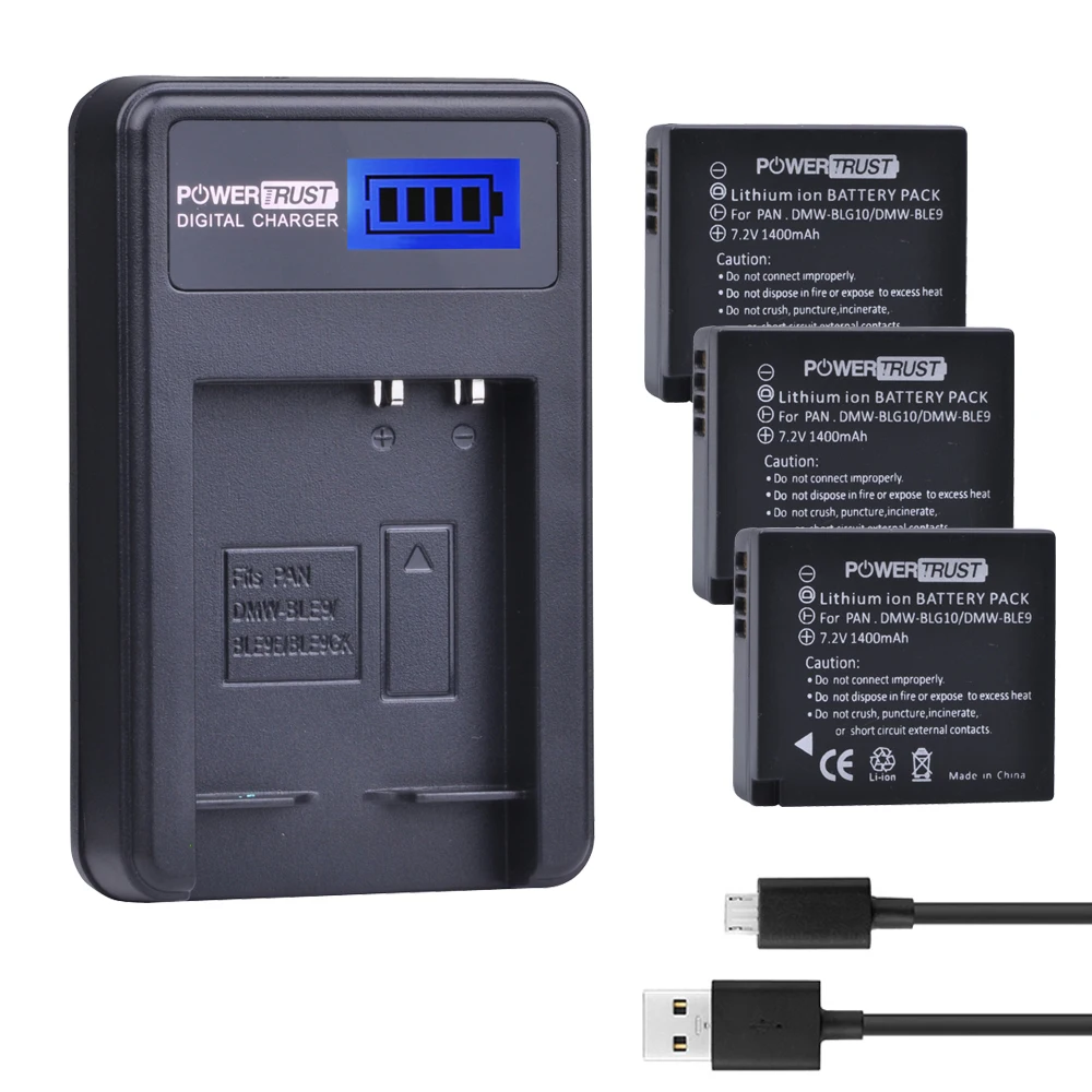 

3Pcs DMW-BLG10 DMW BLG10 DMW-BLE9 BLE9 BLE9E Camera Battery+ LCD USB Charger for Panasonic Lumix DMC GF6 GX7 GF3 GF5 GX80