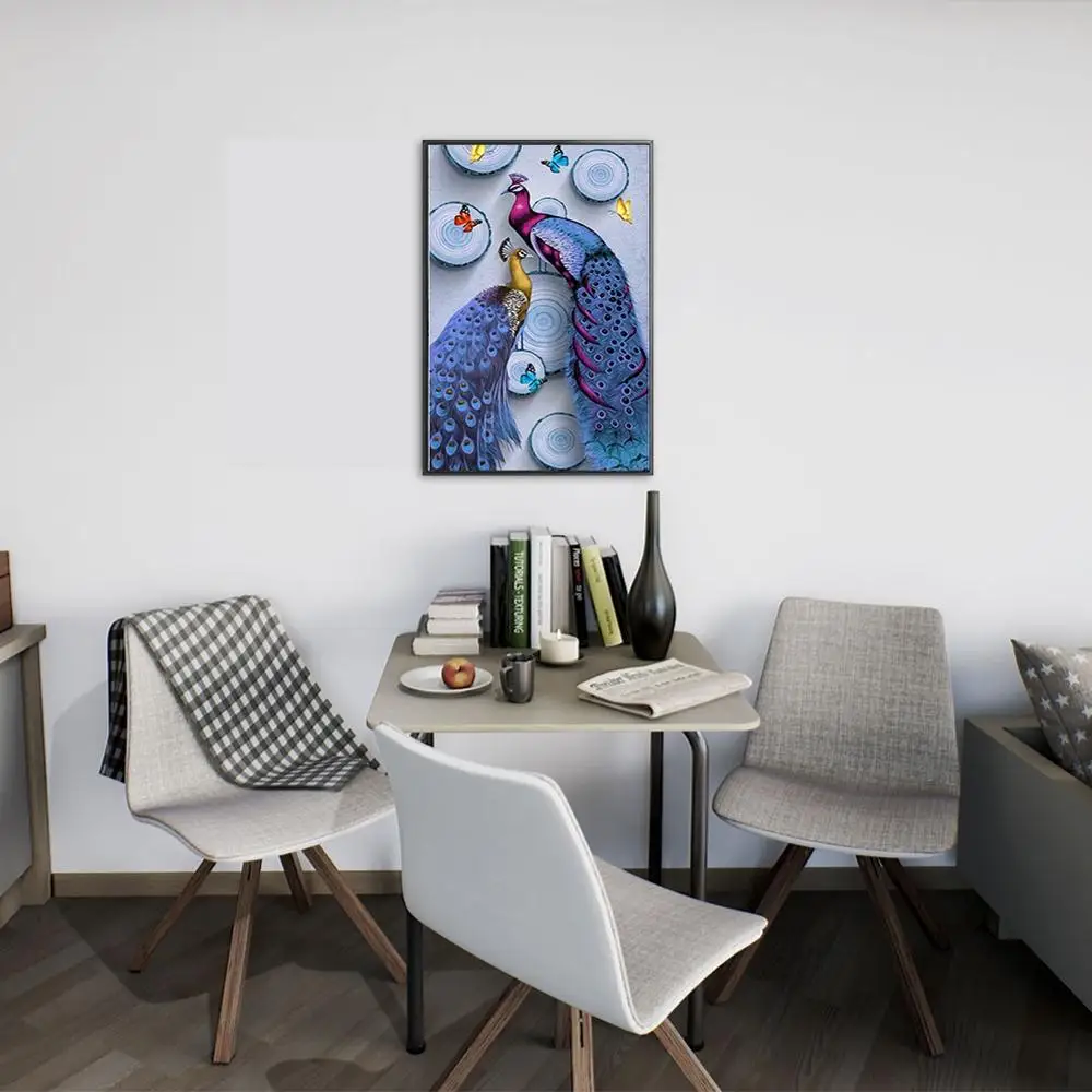 

Frameless Abstract Colorful Peacock Animals DIY Painting By Numbers Hand Painted Oil Painting For Wall Art Picture Home Decor