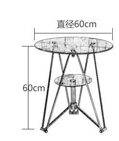 Нержавеющая сталь ноги двойной стальной стеклянный круглый стол. Договориться о таблице. Стол для чайного стола