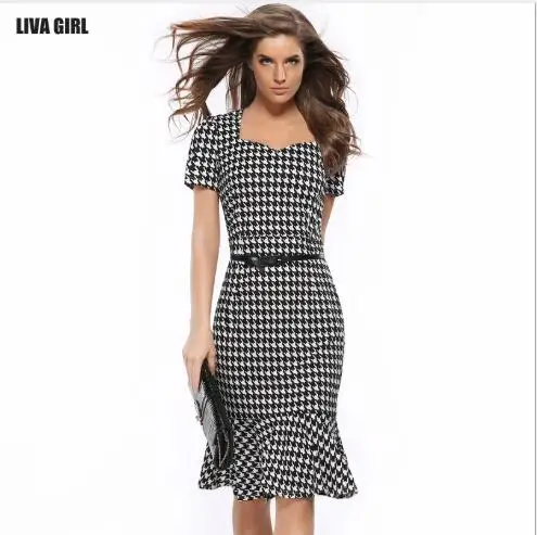 Women Dress 2018 New Women Slim Fit Mermaid Dress Office Lady Outdoor Short Sleeve Dress Women Casual Plaid Print Dress FR1054 Women Dress 2018 New Women Slim Fit Mermaid Dress Office Lady Outdoor Short Sleeve Dress Women Casual Plaid Print Dress FR1054
