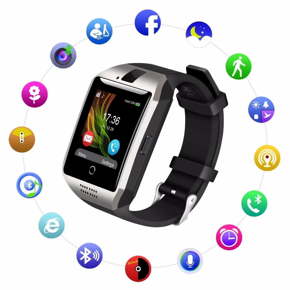 

2019 New Smart Watch With Camera Q18 Bluetooth Smartwatch Sim Tf Card Slot Fitness Activity Tracker Sport Watch For Android