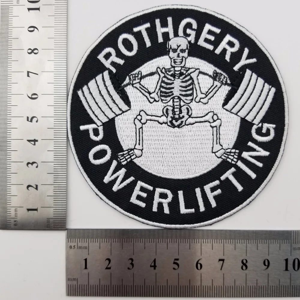 DAN0001 (2)10pcs ROTHGERY POWERLIFTING PATCH Embroidery Iron On Or Sew On Jacket Cloth Bag Cap Patches Size 10cm Wide Free Shipping