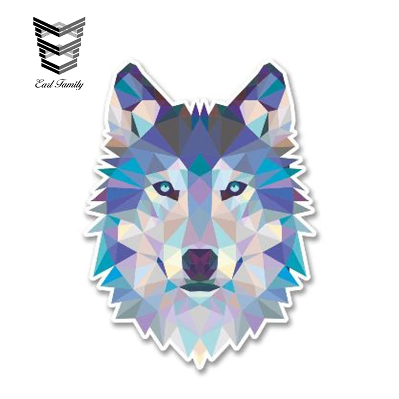 EARLFAMILY 13 см x 9 Автомобильная наклейка мультяшный абстрактный Хаски волк виниловая