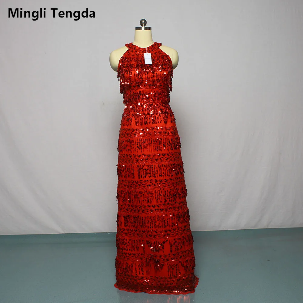 

2018 Red Bridesmaid Dresses Dress for Wedding Party Long Off the Shoulder Bridesmaid Dresses Sequin and Lace Mingli Tengda