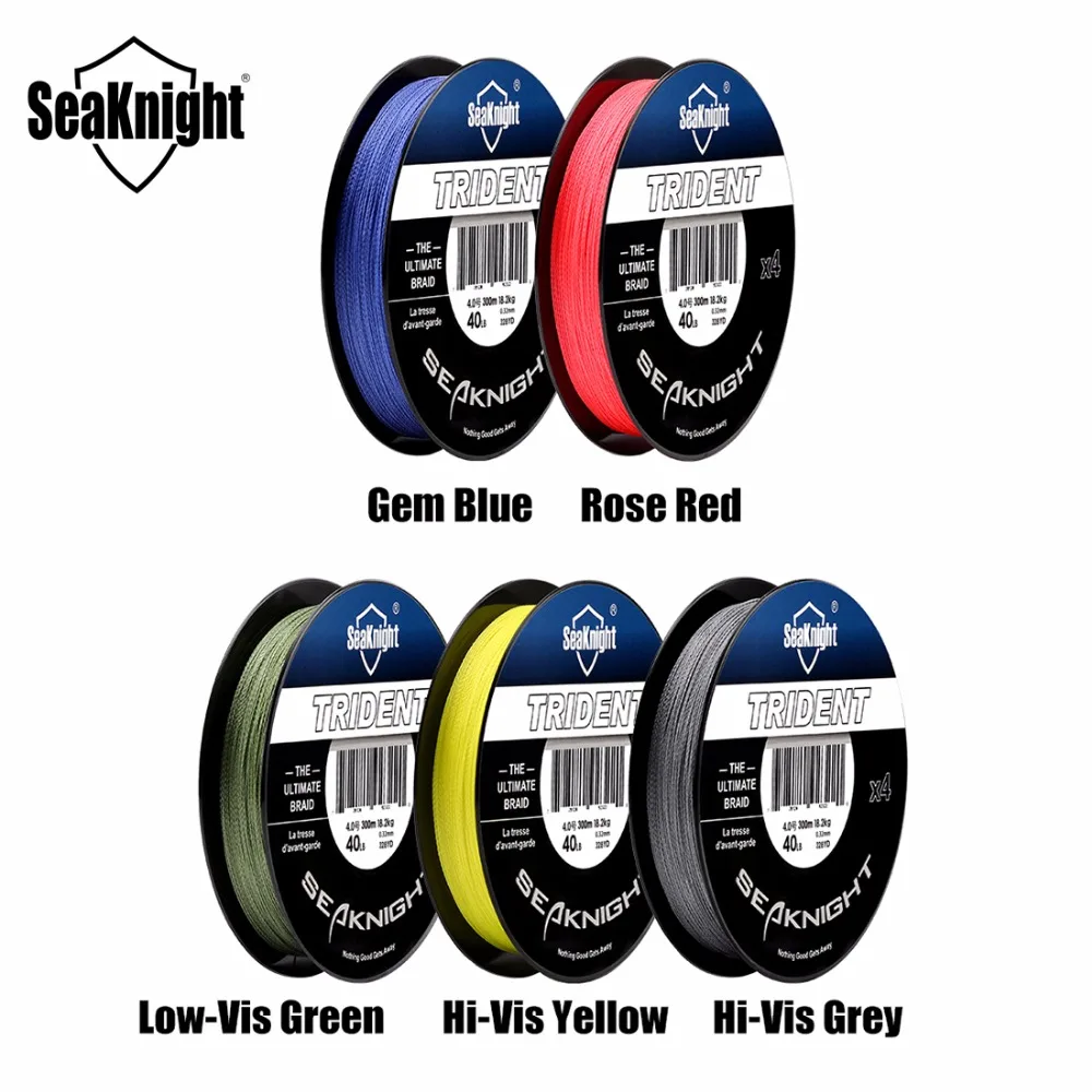 SeaKnight Новый трезубец 300 м 328Yds Плетеный Рыбалка линии 4 нити 8 80LB мульти нить pe