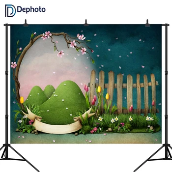 

DePhoto Spring Photography Backdrops Baby shower birthday Party Photo Background Newborn Flowers Backdrop for Photo Studio