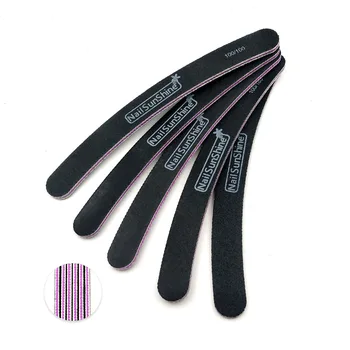 

5Pcs EVA Curved Nail File Buffing 100/180/240 Black Diamond Sandpaper Sanding Nail Buffer Washable Manicure Accessoires Tools