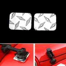 1Pair Aluminium Alloy Car Anti Scratch Engine Hook Cover Pad Mat Front Fender Flares Protector Sequin Cover For Wrangler JK