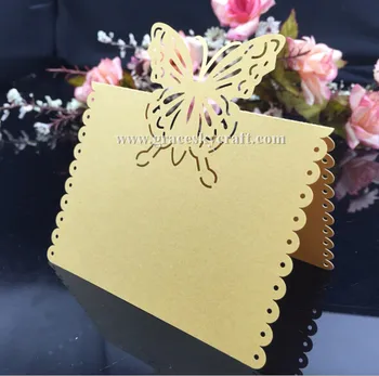 

50Pcs free shipping laser cut Wedding Party Seat Name table holder Invitation receipt Cards Butterfly design for party supplies