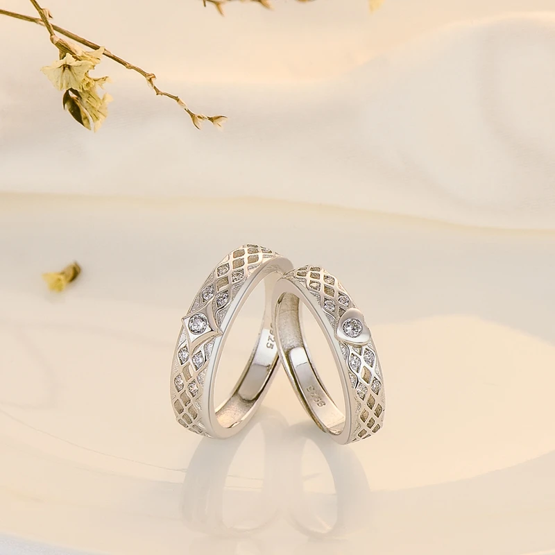 Обручальное кольцо из серебра 925 пробы с надписью His and Her Heart|couples promise rings sets|promise ring