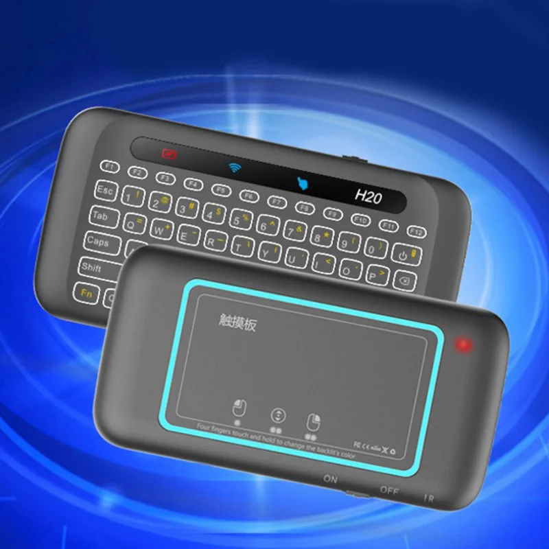 

H20 Touch Keyboard Double Sided Mini Wireless Keyboard Air Mouse Flying Mouse Full Screen Touchpad Control for Laptop Comput