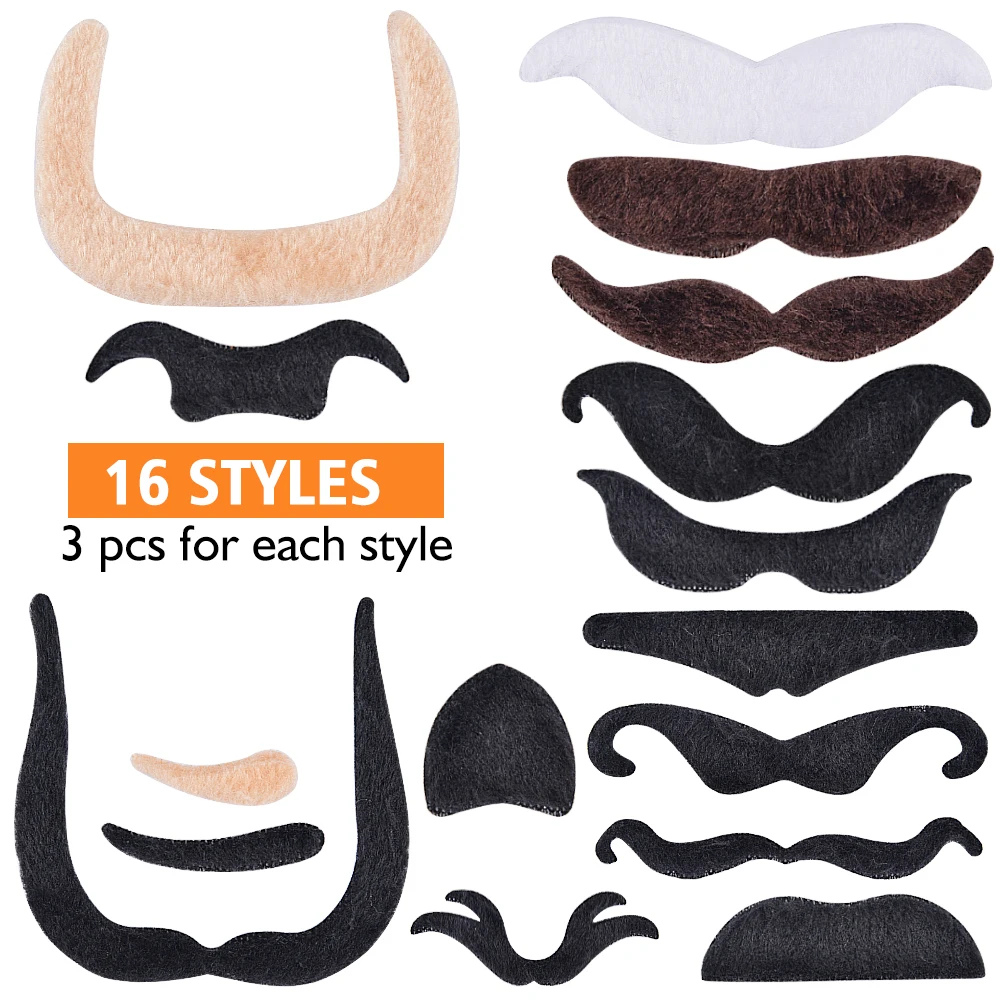 Fake Beard Funny Mustache Self Adhesive Whisker Halloween Costume Pirate Cosplay  Retro Show Mexican Holiday Party Supply (2)