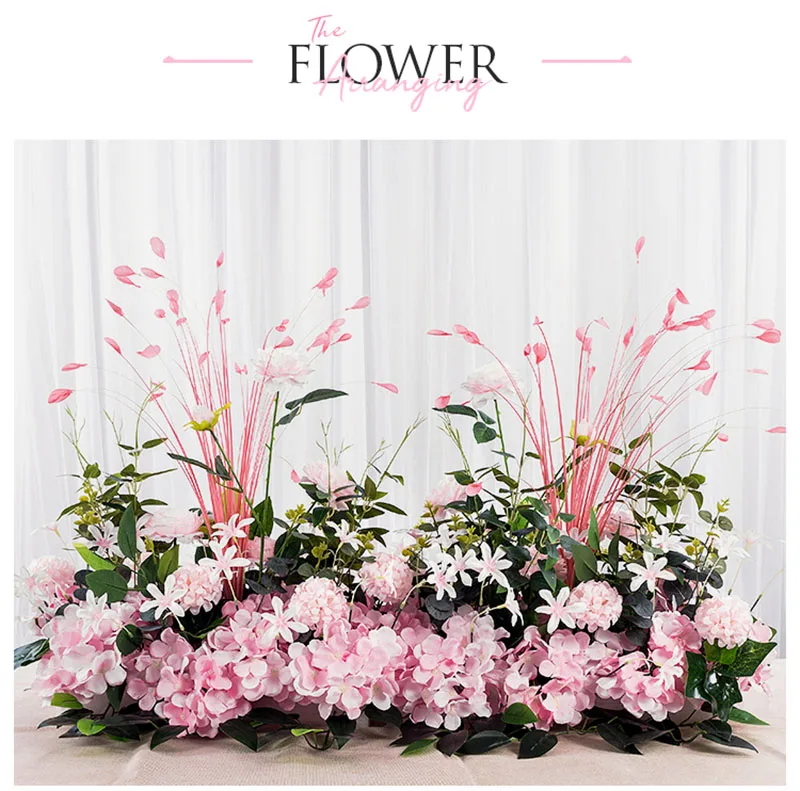 Flone Artificial Silk Hydrangea Rose Flower Row Wedding Road Lead T Station Stage DIY Background Art Home Decoration Accessories (3)