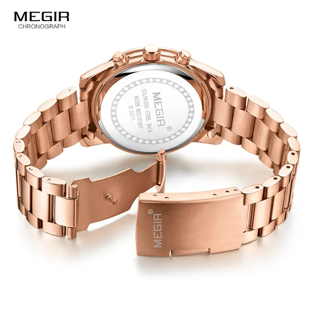 Megir Ladies Watch Chronograph Quartz Watches Women Top Brand Luxury Rose Gold Wristwatch Relogio Feminino часы женские 2057 6