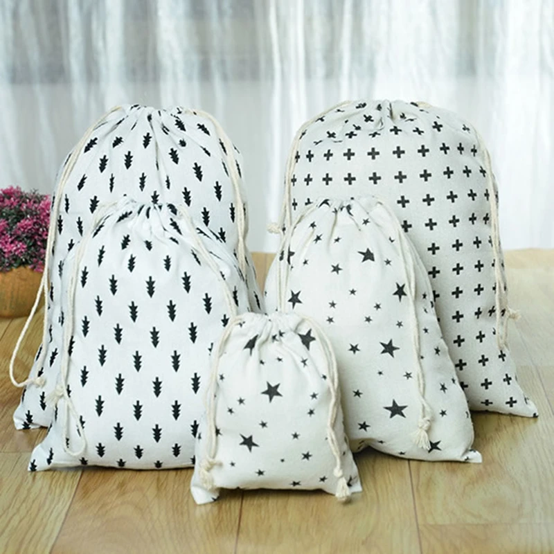 

Fashion Tree Cotton linen Drawstring Makeup Bag Travel Accessories Star Packing Organizer Toiletry Sundries Storage Gift Pouch