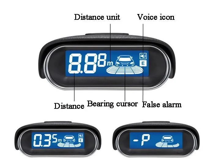 Сенсоры парковочные 8 сзади Вид спереди обратный резервный комплект радар Системы электроники Интимные аксессуары + ЖК-дисплей Дисплей