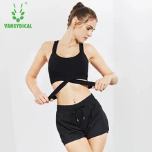 Vansydical сексуальный бюстгальтер женский бюстгальтер для йоги Спортивное нижнее белье открытая спина Йога ударопрочный пуш-ап фитнес-жилет топы тренировочный дышащий бюстгальтер