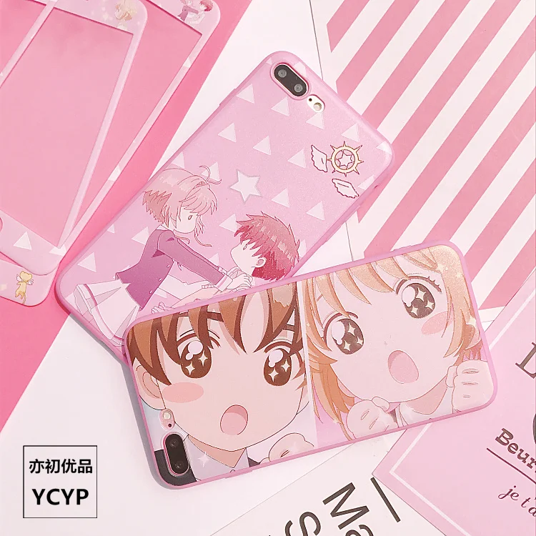 Чехол Sakura для iphone X Cardcaptor+ Защитная пленка для экрана из закаленного стекла для iphone 6 6s Plus 7 7plus 8 8plus Сейлор Мун