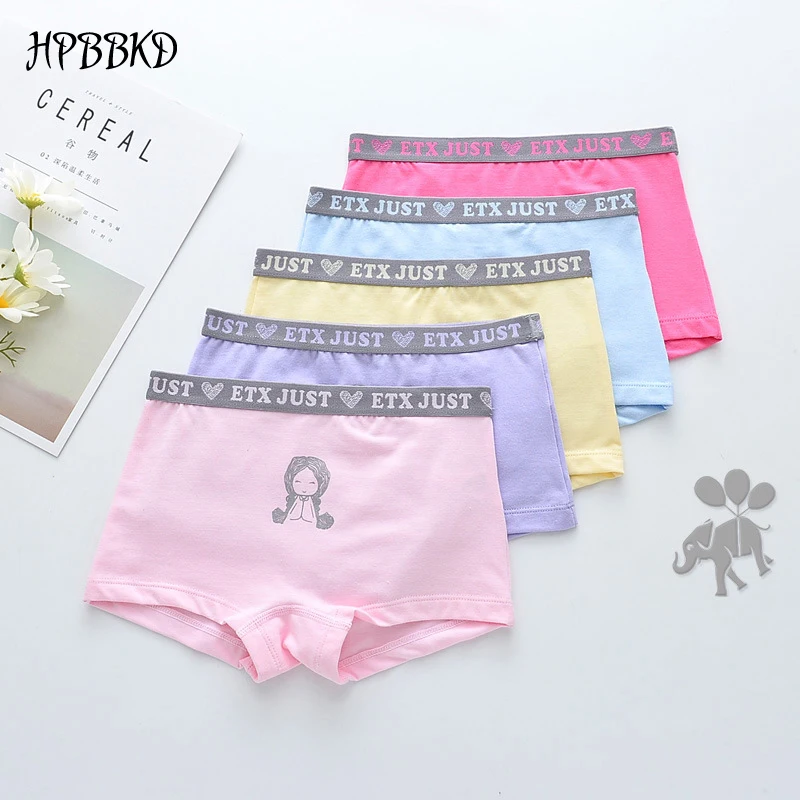 Buy 5Pcs/lot Girls Cotton Boxer Briefs Children Panties Girls Boxer Shorts