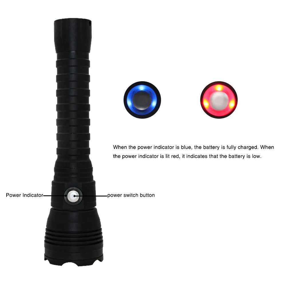  XHP70.2 LED Diving Flashlight Tactical 26650 Torch Yellow/White Light 4000 Lumen Underwater 100M Wa - 32947020286