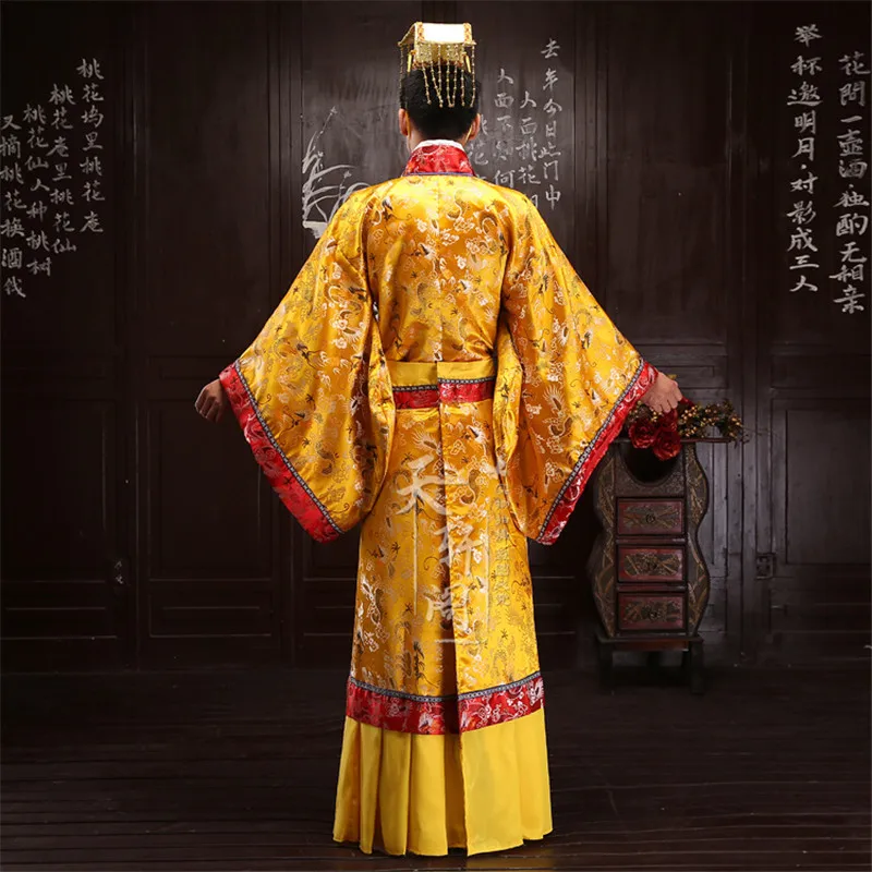 Китайский древний костюм Мужской Hanfu золото Тан Костюм Танг династии император сценические костюмы Hanfu Костюм Танг восточные костюмы