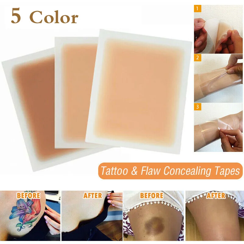 

5 Types Waterproof Skin Concealing Tape Tattoo Flaw Conceal Tape Full Cover Concealer Sticker Cover Scar Suitable for Any Skins