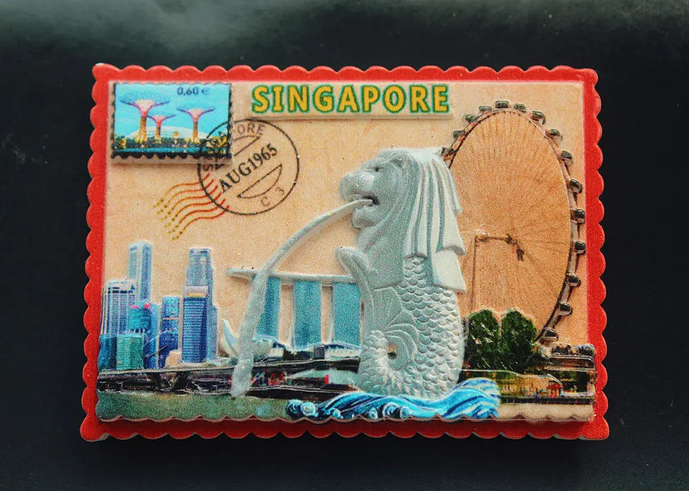 Singapore Merlion Tourist Travel Souvenir 3D Resin Fridge Magnet Craft GIFT 