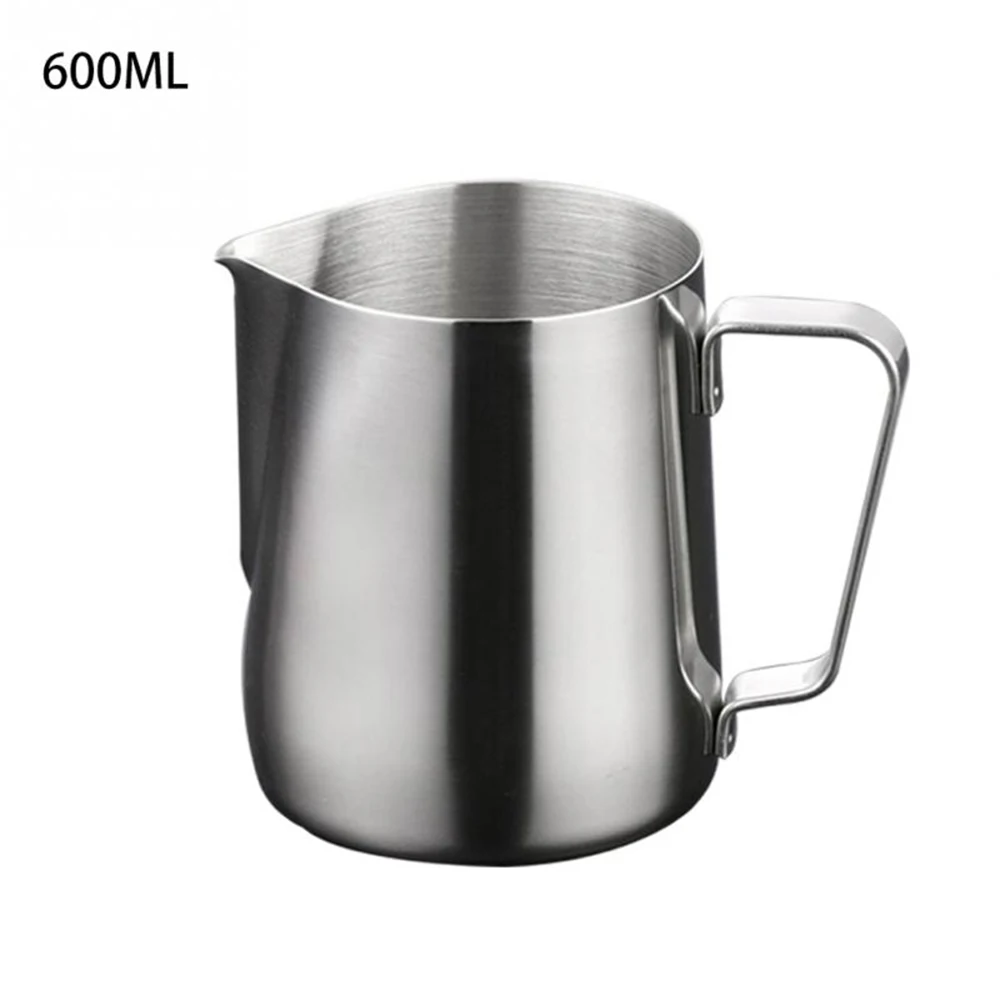 600ml Кувшин для вспенивания молока из нержавеющей стали, чашка для крема, кофе, сливки, латте, художественный кувшин с носиком, прочные кухонные аксессуары для кофе - Цвет: 600ml