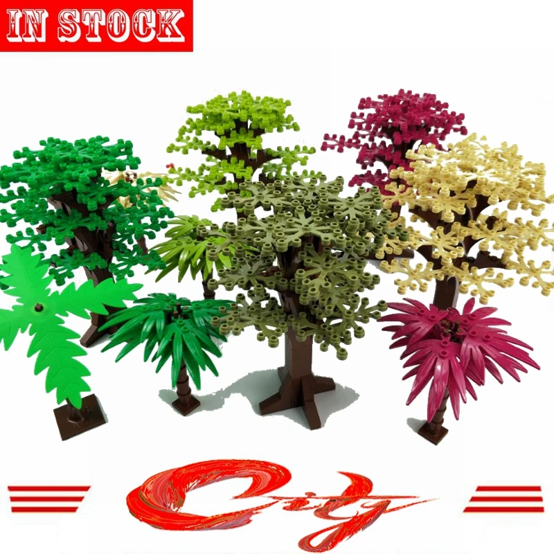 

Mailackers City Street View Accessory MOC Pink Heart Lake DIY Green Bush Flower Grass Tree Plants Blocks Toy Friends Cities Kits