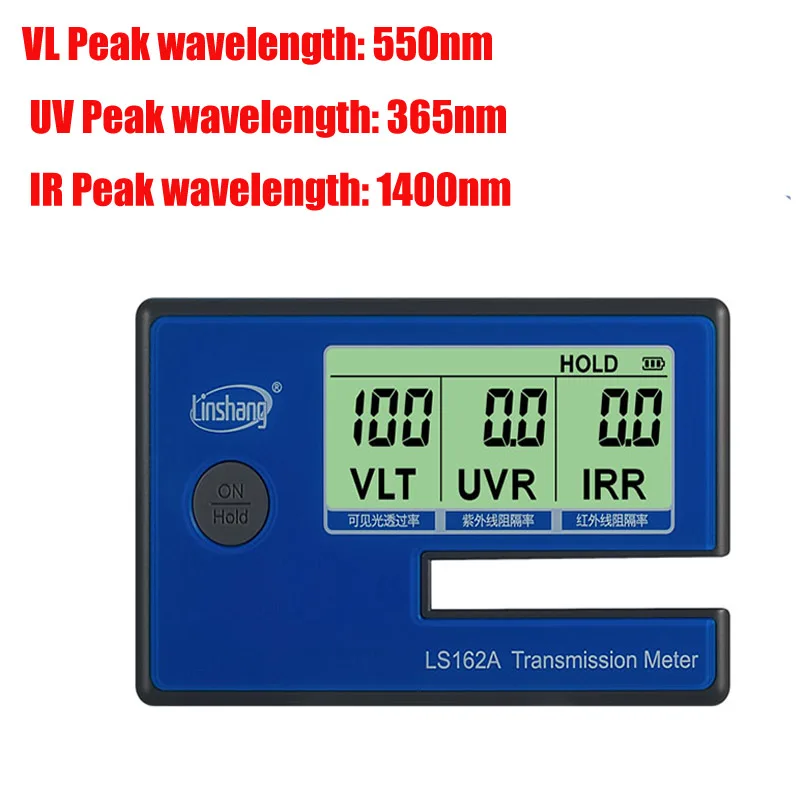 LS162A оконный измеритель, тестер стеклянной пленки, измеритель пропускания VLT, УФ ИК измеритель, измеритель передачи солнечной пленки linshang