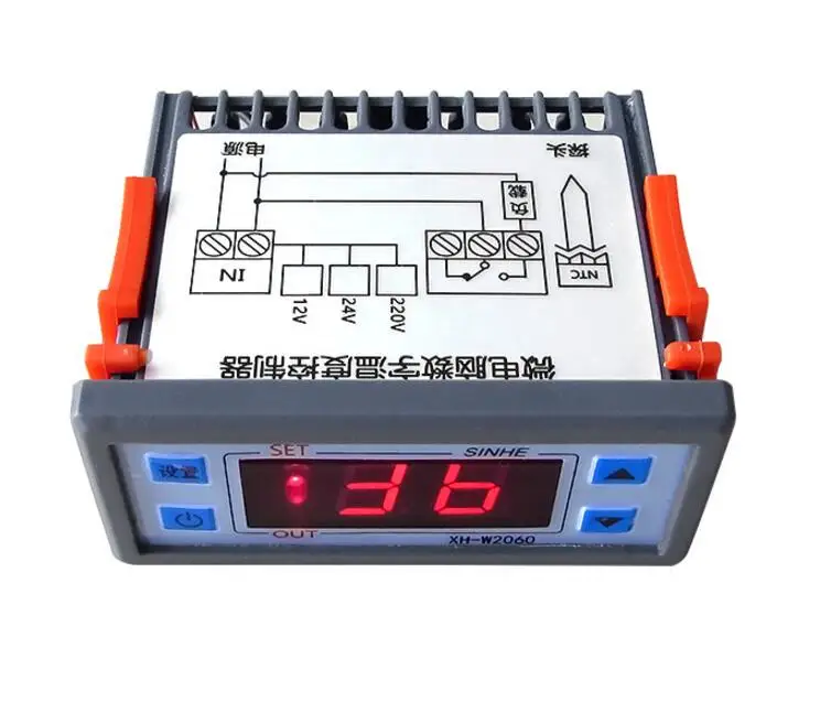 Встроенный цифровой температурный контроллер 12V 24V 220V шкаф для морозильных камер термостат контроллер температуры контроля температуры