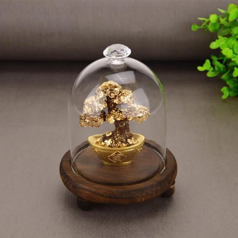 Feng Shui Fortune tree Gold Foil Money Tree Bonsai Office Tabletop Lucky Wealth Ornaments Gifts Home Decoration with Gifts box 