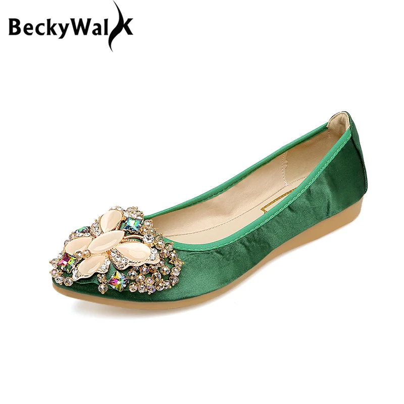 

2018 New Arrival Foldable Flat Shoes Woman Rhinestone Butterfly Spring Fashion Ladies Shoes Plus Size Women's Flats 34-45WSH2527