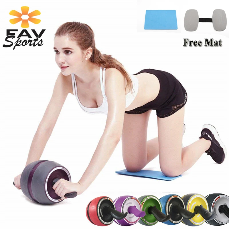 

Man and Women Fitness AB Roller Muscle Core Trainer Waist Arm Strength Abdominal Wheel Exercises with Mat for Fitness Equipment