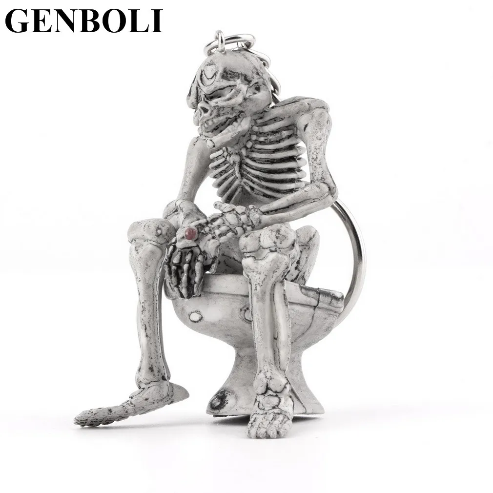 Fashion Creative Toilet Purse Bag Rubber Skulls KeyChain Key Ring Worldwide Store Jewelry Accessories For Girls Boys Bags Gifts | Украшения